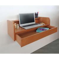Escrivaninha Suspensa Bancada Com Gaveta Mesa Notebook Madeira Natural