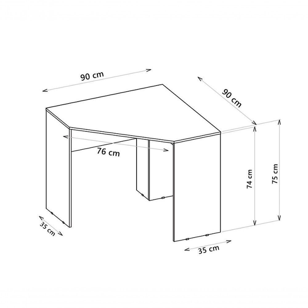 Mesa Escrivaninha Escritório Débora Em L De Canto 100% Mdf - 2