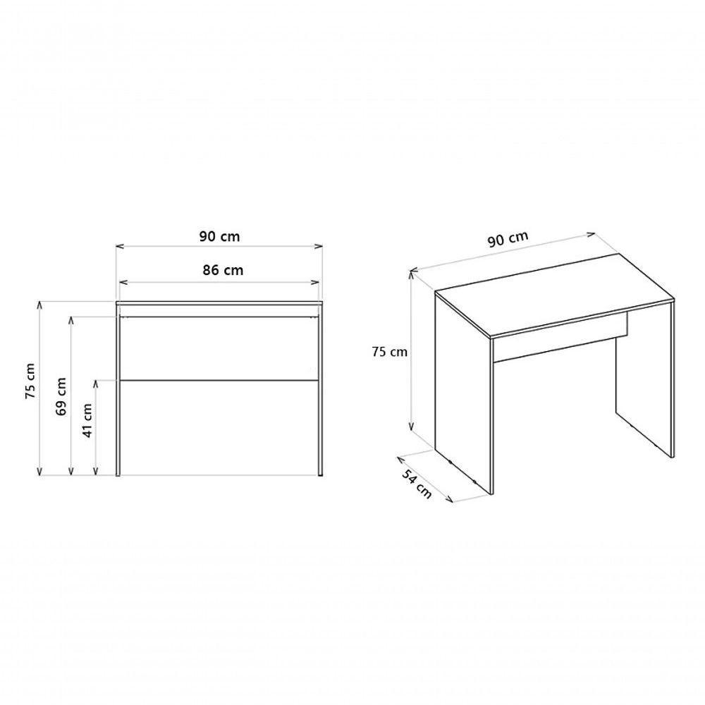 Mesa Escrivaninha Para Escritório Débora 90 100% Mdf - 2