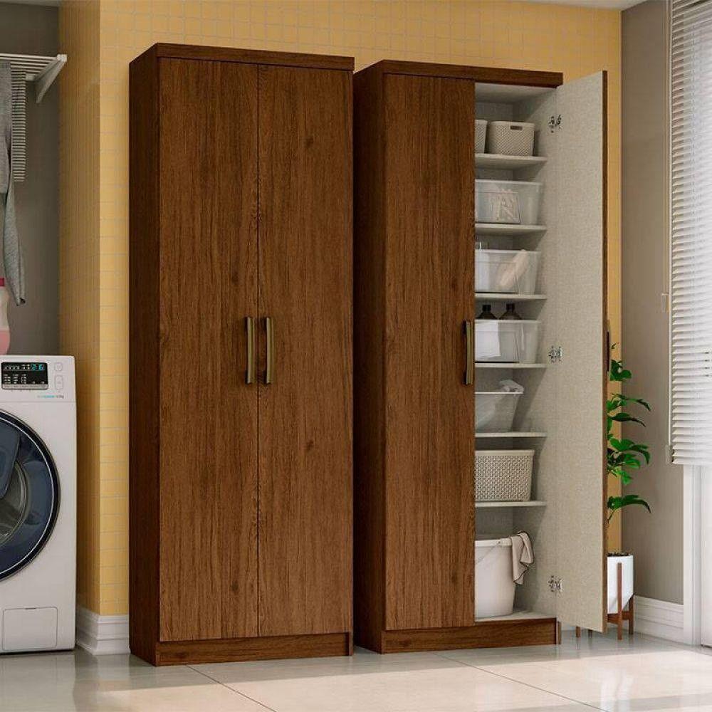 Armário Multiuso 02 Portas Leve Henn Castanho - 1