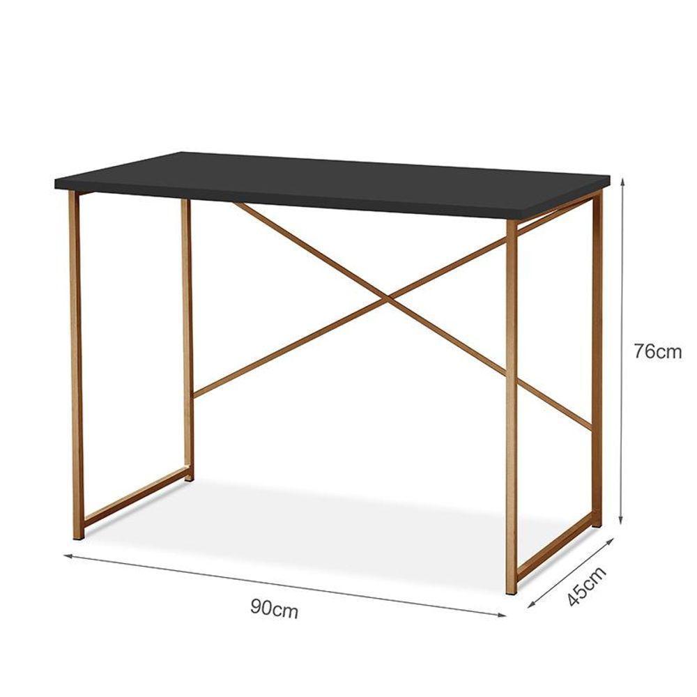Escrivaninha Steel 90 Cm Estilo Industrial Com Pés Em Aço Cobre/preto Cobre/preto - 9