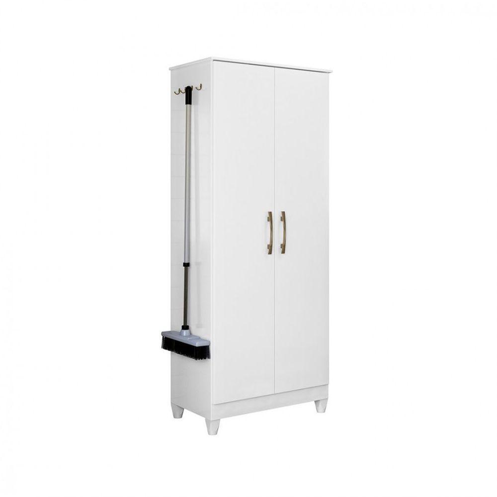Armário Multiuso Moval Jade 2 Portas De Giro Com 4 Ganchos Branco - 1