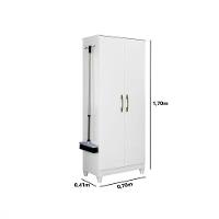 Armário Multiuso Moval Jade 2 Portas De Giro Com 4 Ganchos Branco - 3