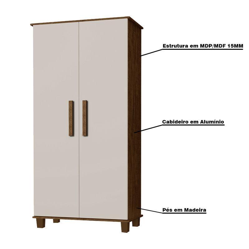 Armário Organizador 2 Portas Nicolau Malbec off White - 3