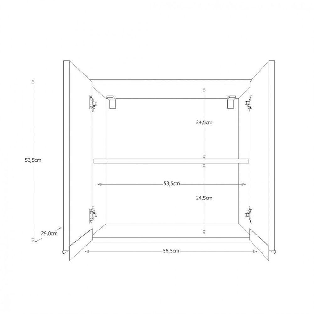 Kit Lavanderia Rorato Amélia Com Tanque E Aéreo 2 Portas Branco Com Preto - 3