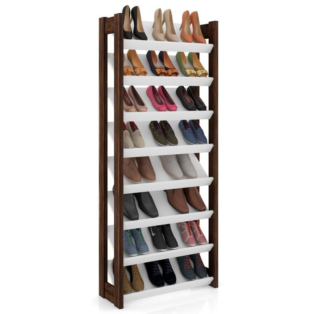 Armário Multi Sapateira Az1006 Branco/Nogal - Tecno Mobili - 1