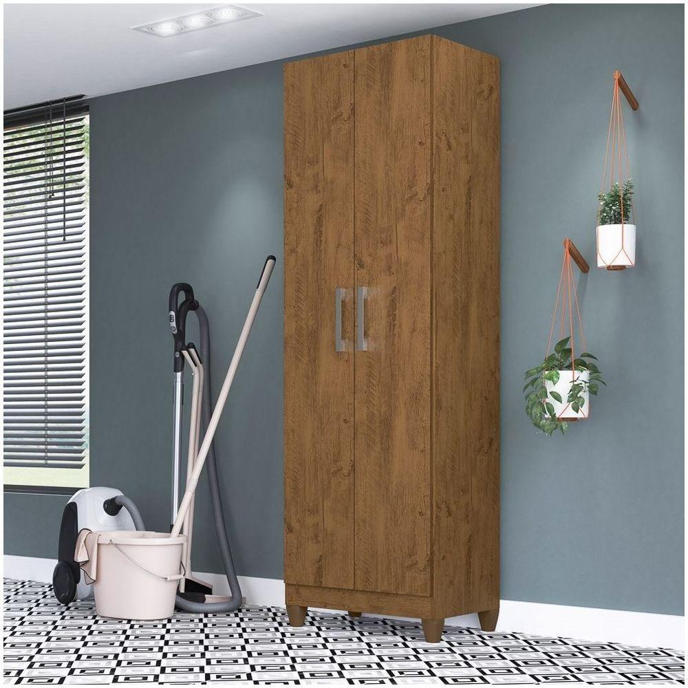 Kit 3 Armários Organizadores Multi Íris 2 Portas Castanho Wood - Moval - 5