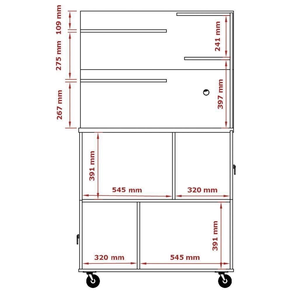 Armário 2 Portas Cantinho Do Café Aconchego Nature Off White - 2