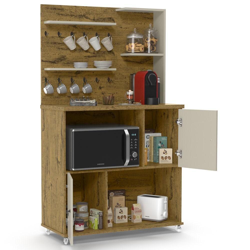 Armário 2 Portas Cantinho Do Café Aconchego Nature Off White - 4