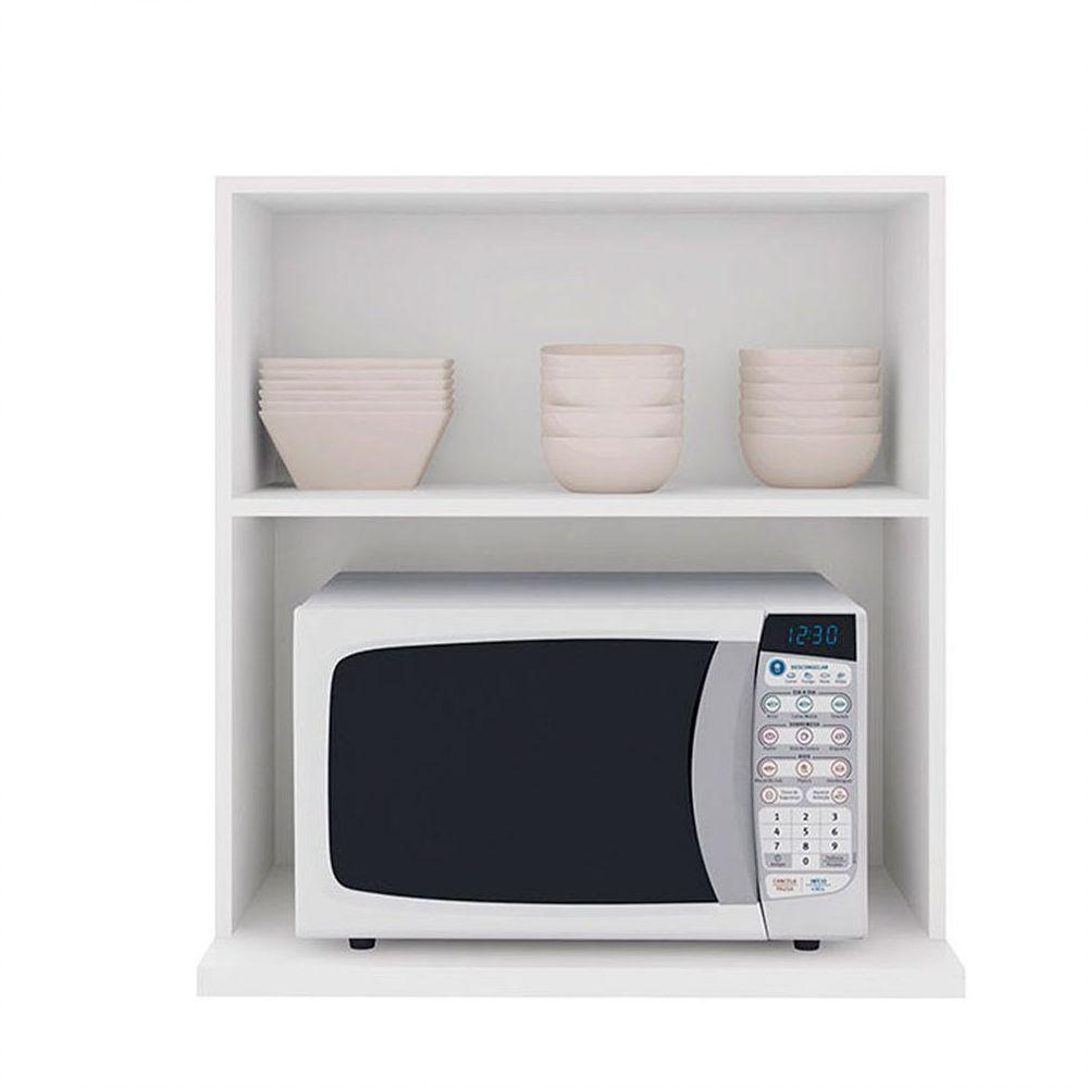 Armário Suspenso Com Nicho Para Microondas 1 Porta Evidence Poliman Móveis Branco - 3