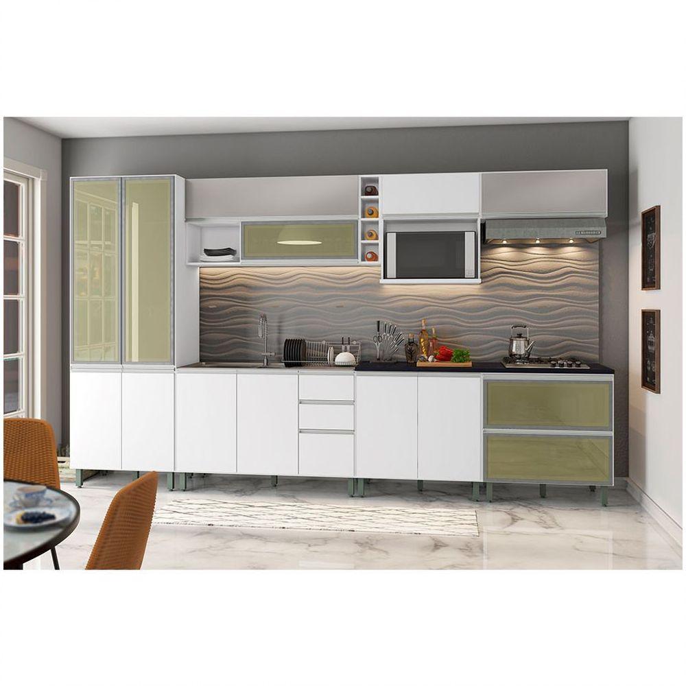 Armário Suspenso Com Nicho Para Microondas 1 Porta Evidence Poliman Móveis Branco - 4