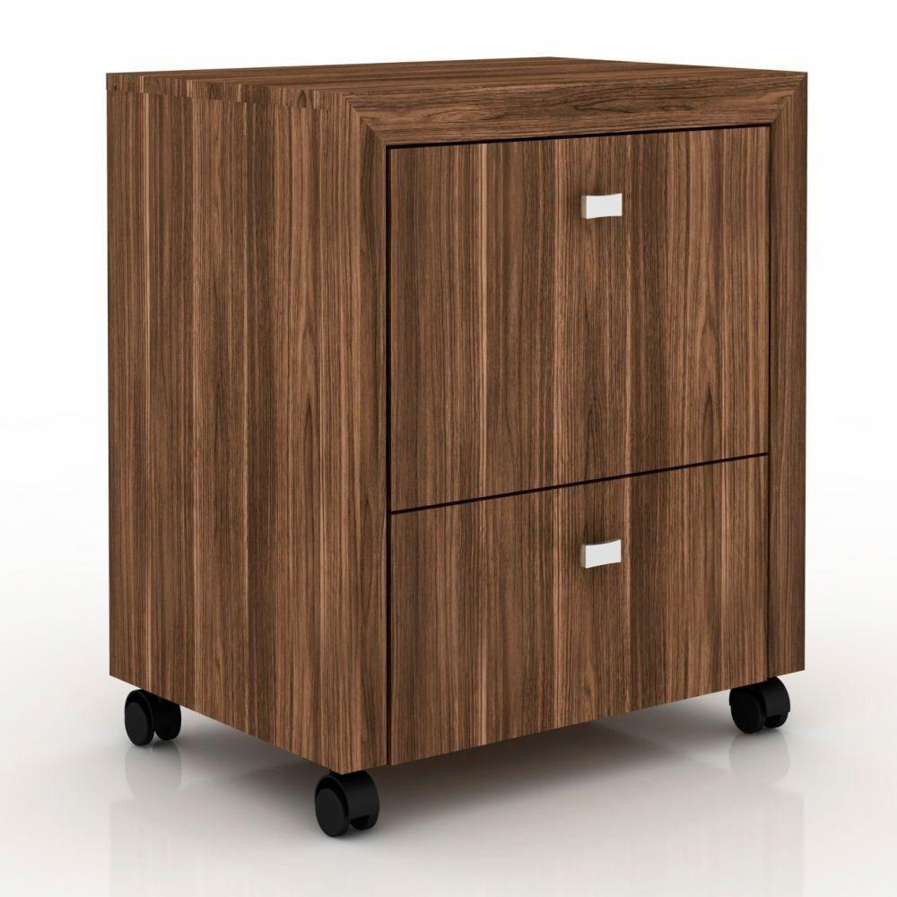 Armário Para Home Office Me4112 Com Rodízios Nogal - 1