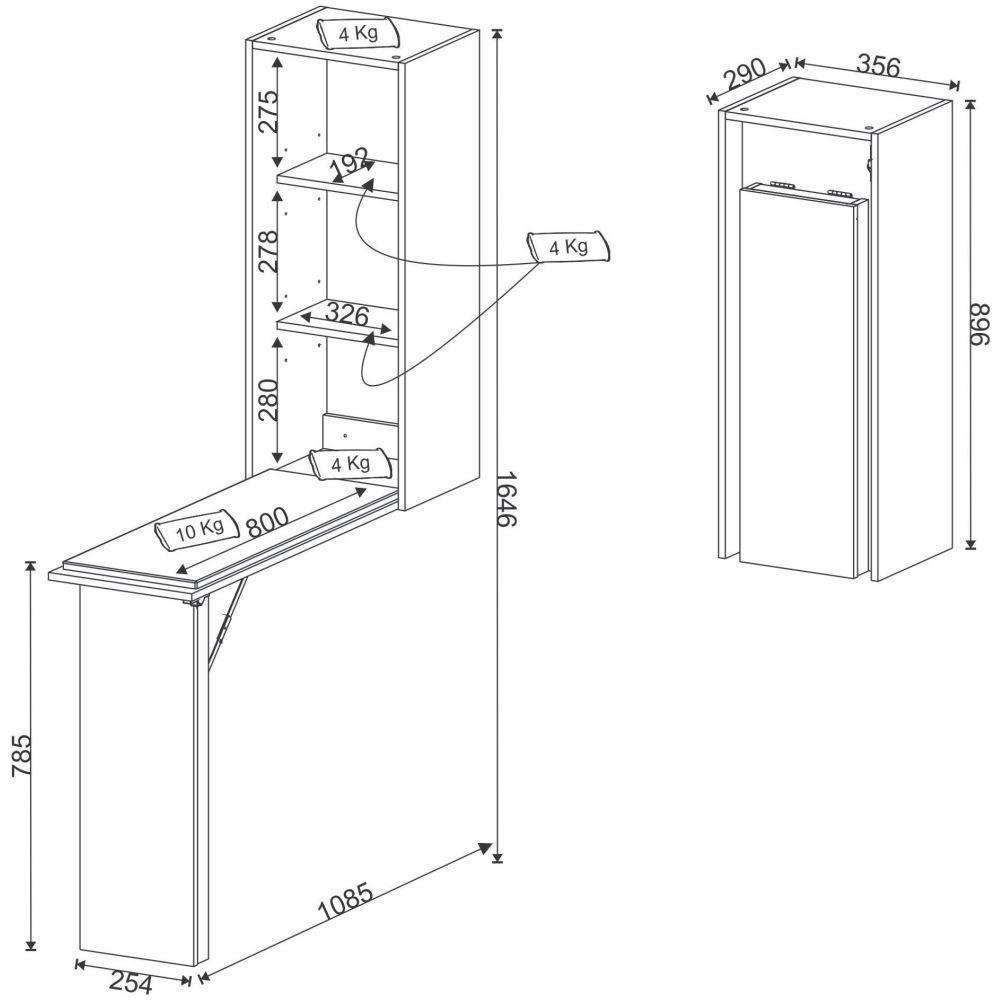 Armário Tábua De Passar Retrátil Tp3030 Branco - 3