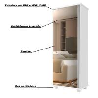 Armário Organizador com Espelho 1 Porta Hawking Branco - 5