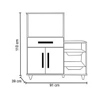 Kit 2 Armários Multiuso Irlanda Com Fruteira Branco/Preto - Lumil Móveis - 2