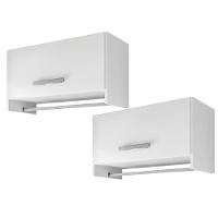Kit 02 Armários Multiuso Aéreo Cabideiro Grécia L03 Branco - 1