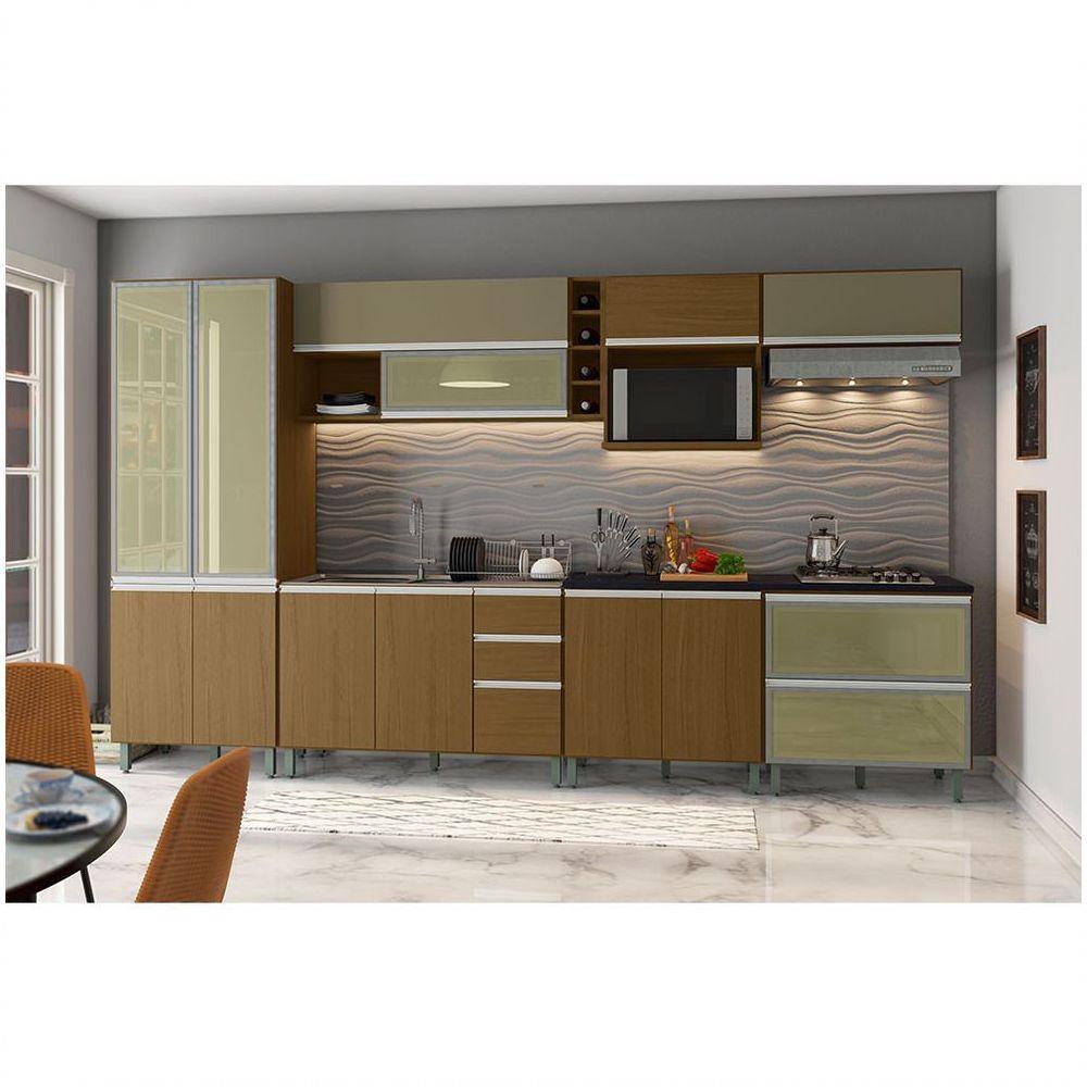 Armário Suspenso Com Nicho Para Microondas 1 Porta Evidence Poliman Móveis Carvalho - 4