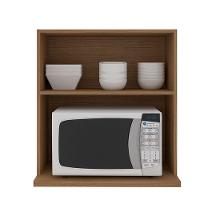 Armário Suspenso Com Nicho Para Microondas 1 Porta Evidence Poliman Móveis Carvalho - 5