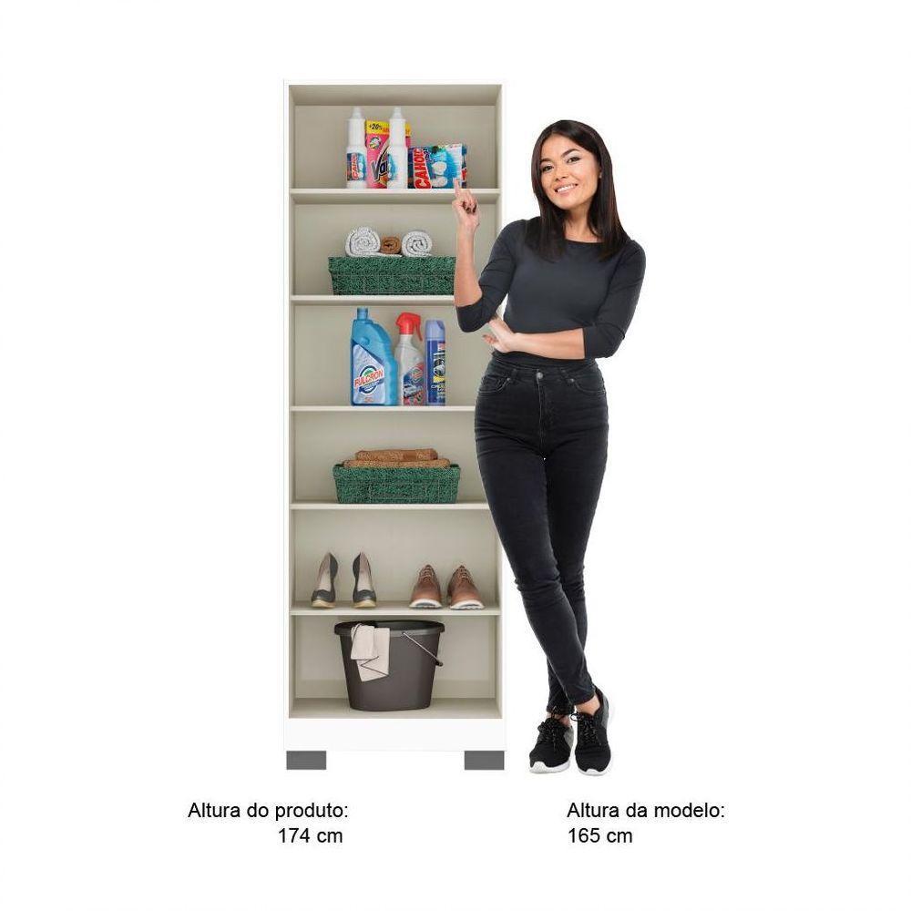 Armário Utilitário Multiuso 2 Portas Espelho Branco - 3