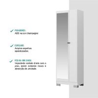 Armário Utilitário Multiuso 2 Portas Espelho Branco - 8