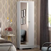 Armário Utilitário Multiuso 2 Portas Espelho Branco - 1