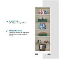 Armário Utilitário Multiuso 2 Portas Espelho Branco - 5