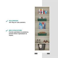 Armário Utilitário Multiuso 2 Portas Espelho Branco - 7