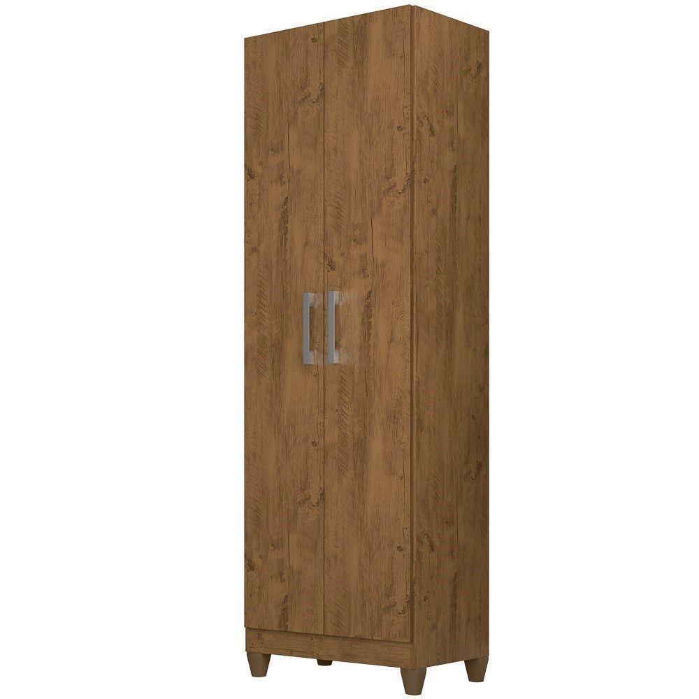 Armário Multiuso Organizador 2 Portas Astrid M07 Castanho Wood - Mpozenato - 1
