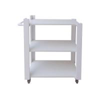 Carrinho Bar Adega Mesa Auxiliar De Apoio Churrasqueira Cozinha Sala Multiuso Branco - 3