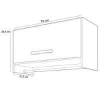 Kit 02 Armários Multiuso Aéreo Cabideiro Grécia L03 Preto