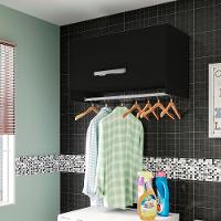 Kit 02 Armários Multiuso Aéreo Cabideiro Grécia L03 Preto - 5