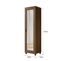 Armário Multiuso Organizador Com Espelho Diamante Benetil Imbuia - 3