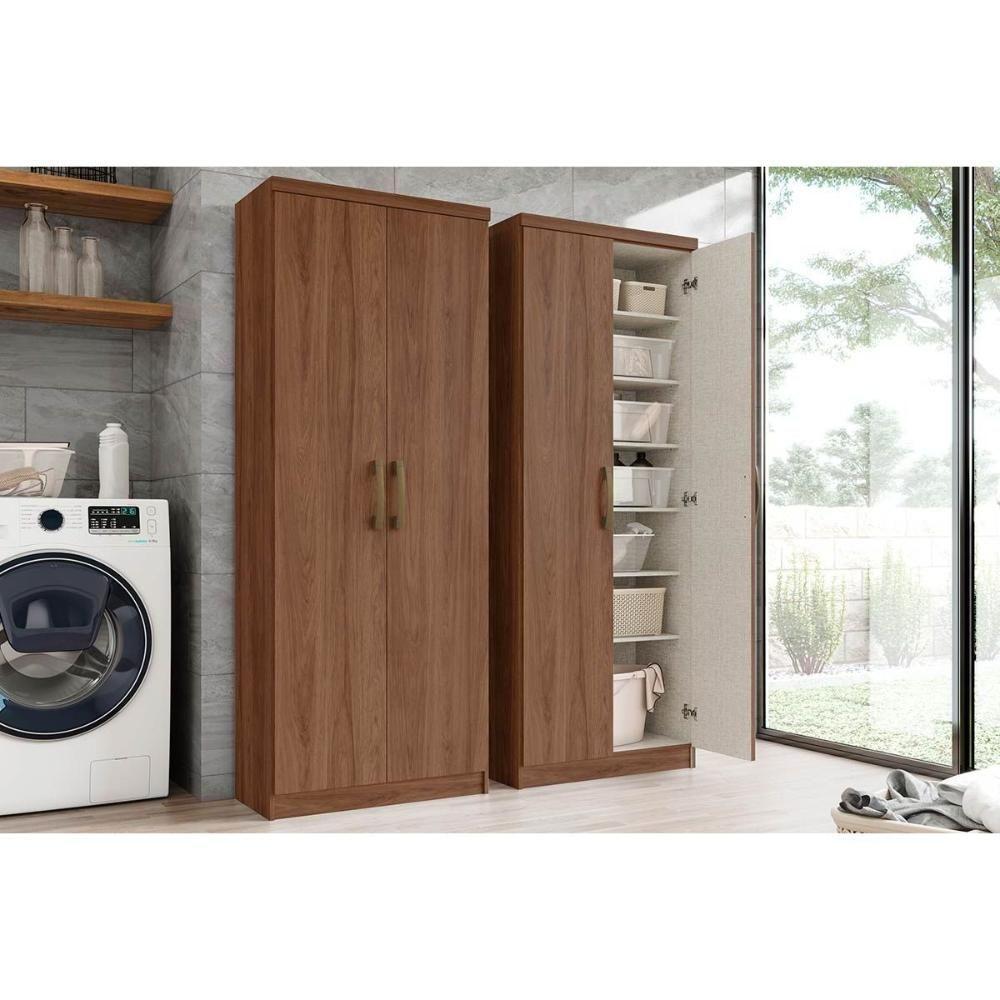 Armário Multiuso Juvenil Margarida c/ 2 Portas Castanho - Henn - 1