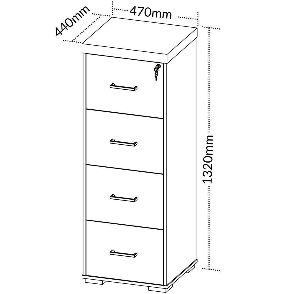 Armário Multiuso Office Arquivo 4 Gavetas Atria Executiva 132cm A02 Carvalho Branco - Lyam Decor - 2