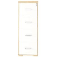 Armário Multiuso Office Arquivo 4 Gavetas Atria Executiva 132cm A02 Carvalho Branco - Lyam Decor