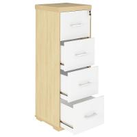 Armário Multiuso Office Arquivo 4 Gavetas Atria Executiva 132cm A02 Carvalho Branco - Lyam Decor - 6