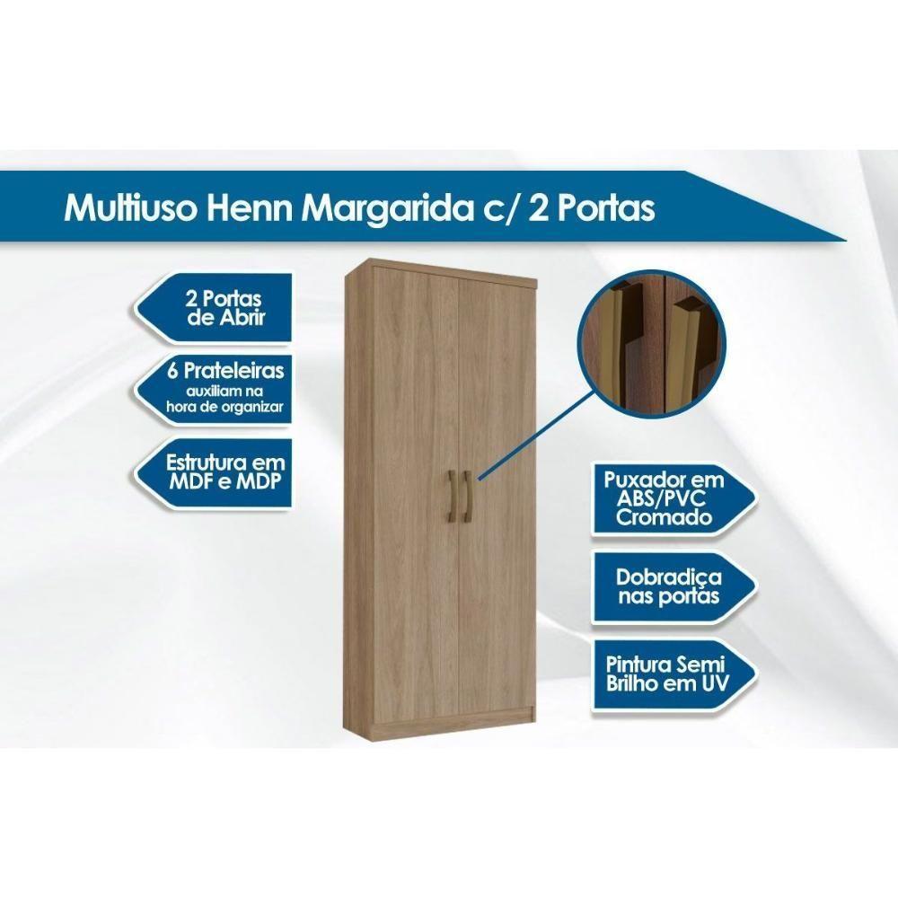Armário Multiuso Lavanderia Margarida c/ 2 Portas Castanho - Henn - 4