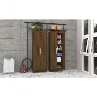 Armario 2 Portas Multiuso Landau Imbuia Rústico - 2