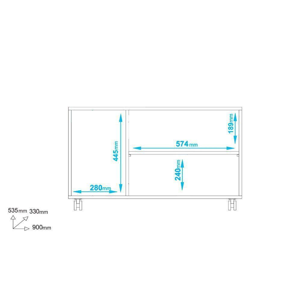 Armário Em Mdp Com 3 Portas 1 Prateleira E 4 Pés Com Rodízio Brv Móveis Branco - 5