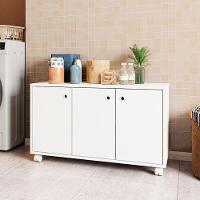 Armário Em Mdp Com 3 Portas 1 Prateleira E 4 Pés Com Rodízio Brv Móveis Branco - 2