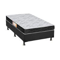 Cama Box Solteiro: Colchão Espuma Castor Sleep Max + Base CRC Suede Gray(88x188) - 1