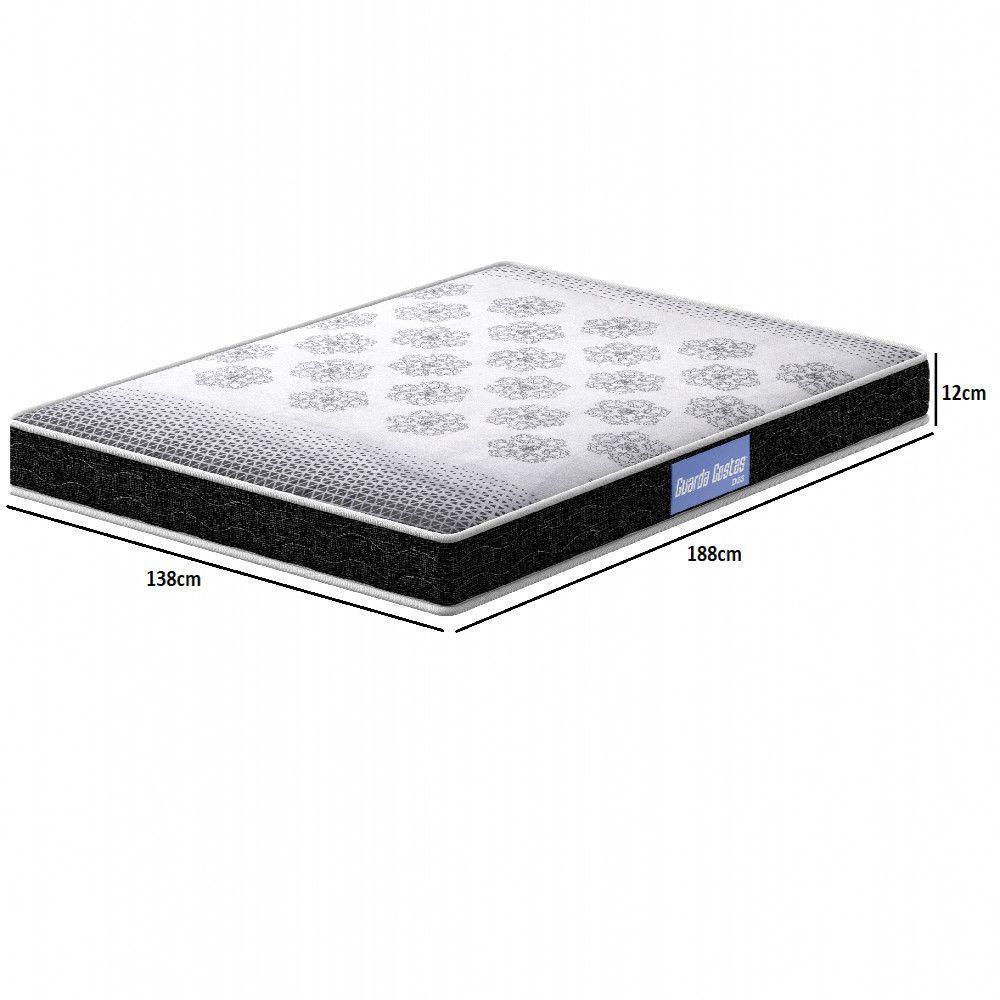 Colchão Casal Espuma D23 138x188x12cm Preto C/Branco - 2