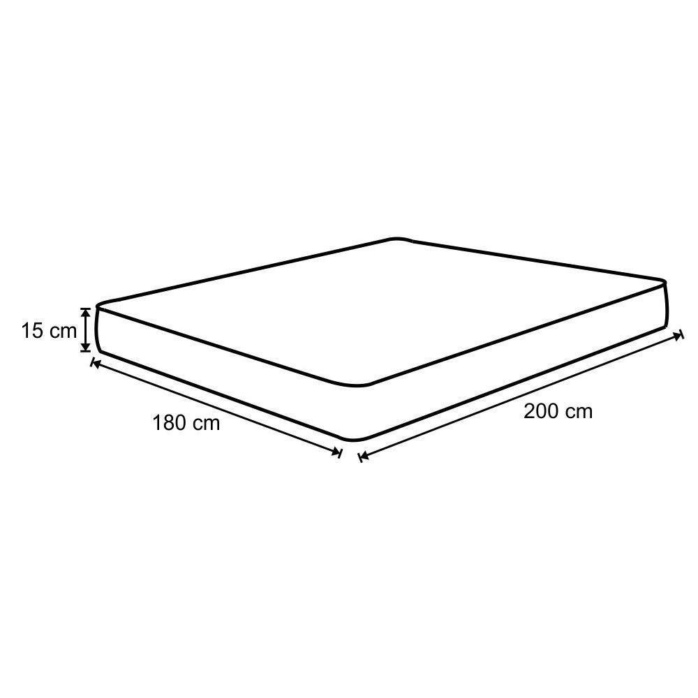 Colchão Casal King Max Espuma D45 180X200X15Cm Branco/Azul - Castor - 2