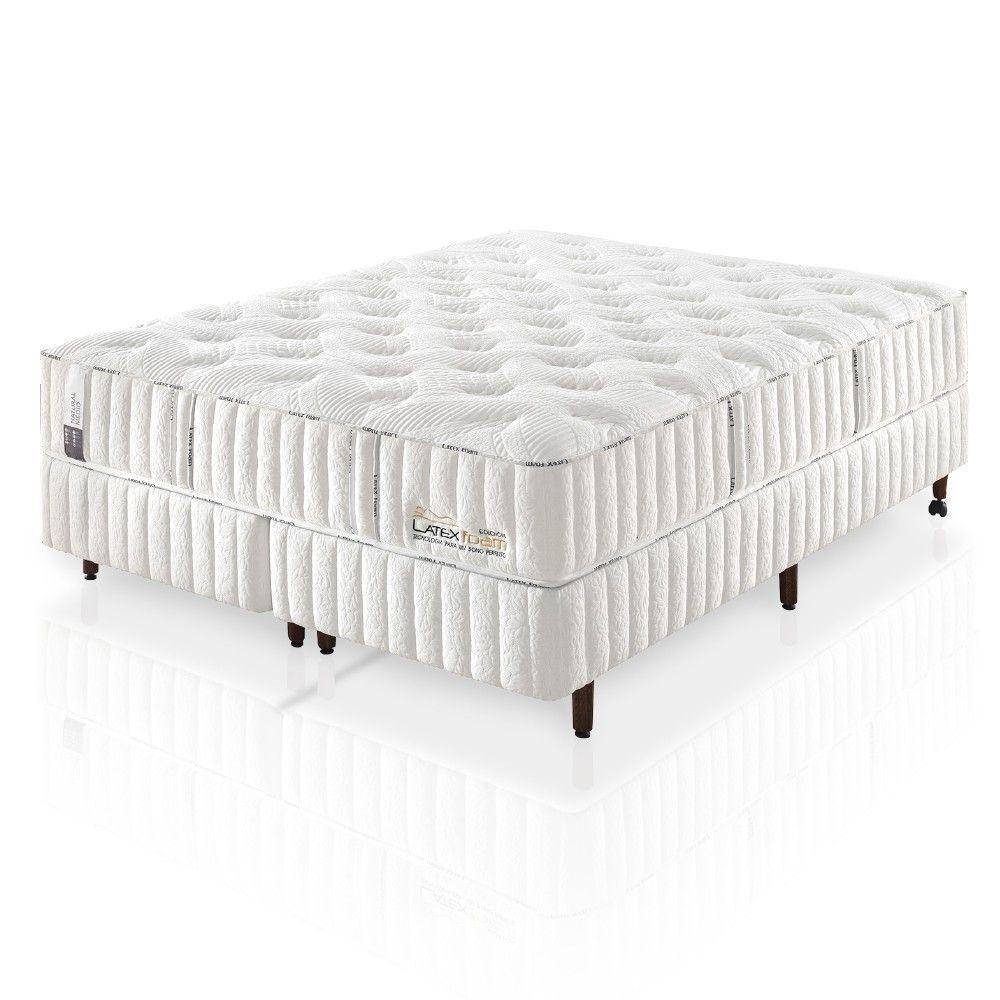 Colchão De Látex Médio Box E Kit Spa Solteiro King 96x203cm - 1