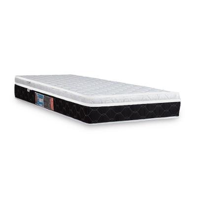 Colchão Espuma Solteiro Montblanc One Face D33 88x188x25cm Branco e Preto Colchões Castor