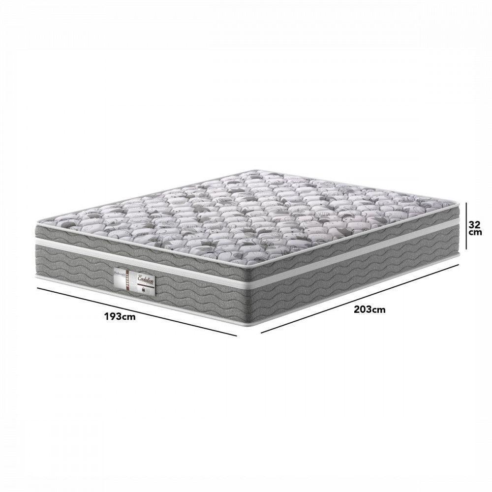 Colchão King Molas Ensacadas Evolution Pro Dormir 193x203x32cm Probel Cinza Com Branco - 3