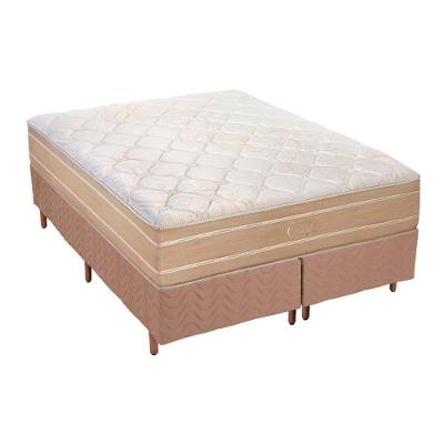 Cama Box King: Colchão Molas Ensacadas Polar Cristal + Base Crc Rústico Clean(193x203)