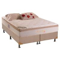 Cama Box King: Colchão Molas Ensacadas Herval MasterPocket Pallace Bambu Plus + Base CRC Suede Bege(193x203) - 1