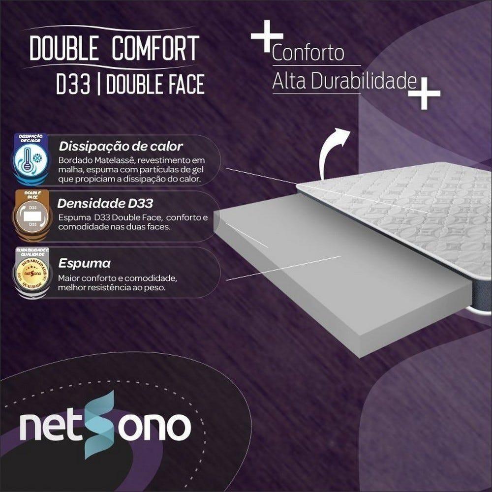 Colchão Netsono Solteiro Na Caixa Comfort Double Face D33 88x188x17cm - 5