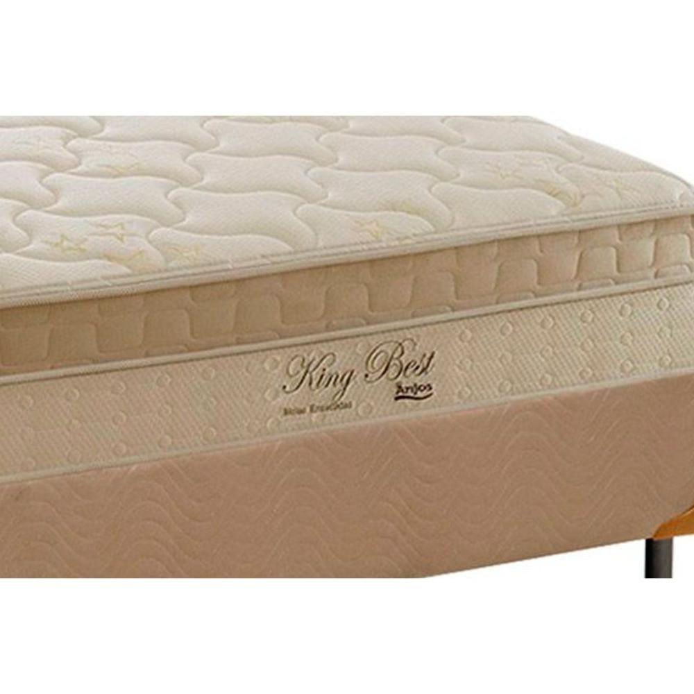Cama Box King: Colchão Molas MasterPocket Ensacadas Anjos   King Best + Base CRC Suede Bege(193x203) - 5